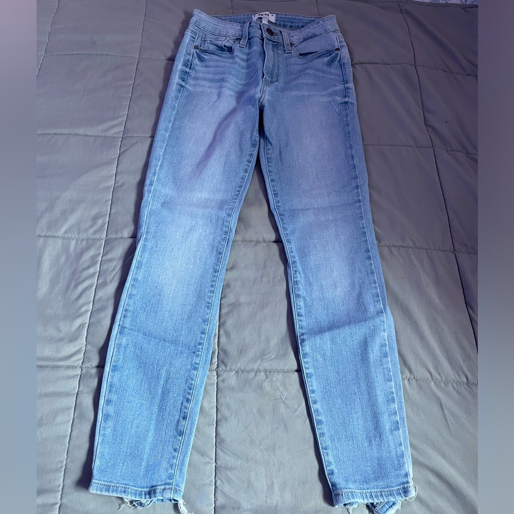 PAIGE Women's Hoxton Crop Ultra Skinny Fit Raw Hem Jean Size 25 - Picture 11 of 11